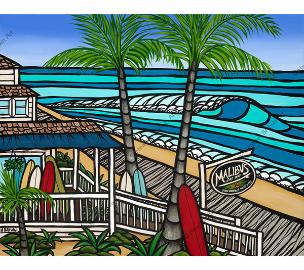 Malibu's Surf Shop by Heather Brown - Limited Edition Giclee