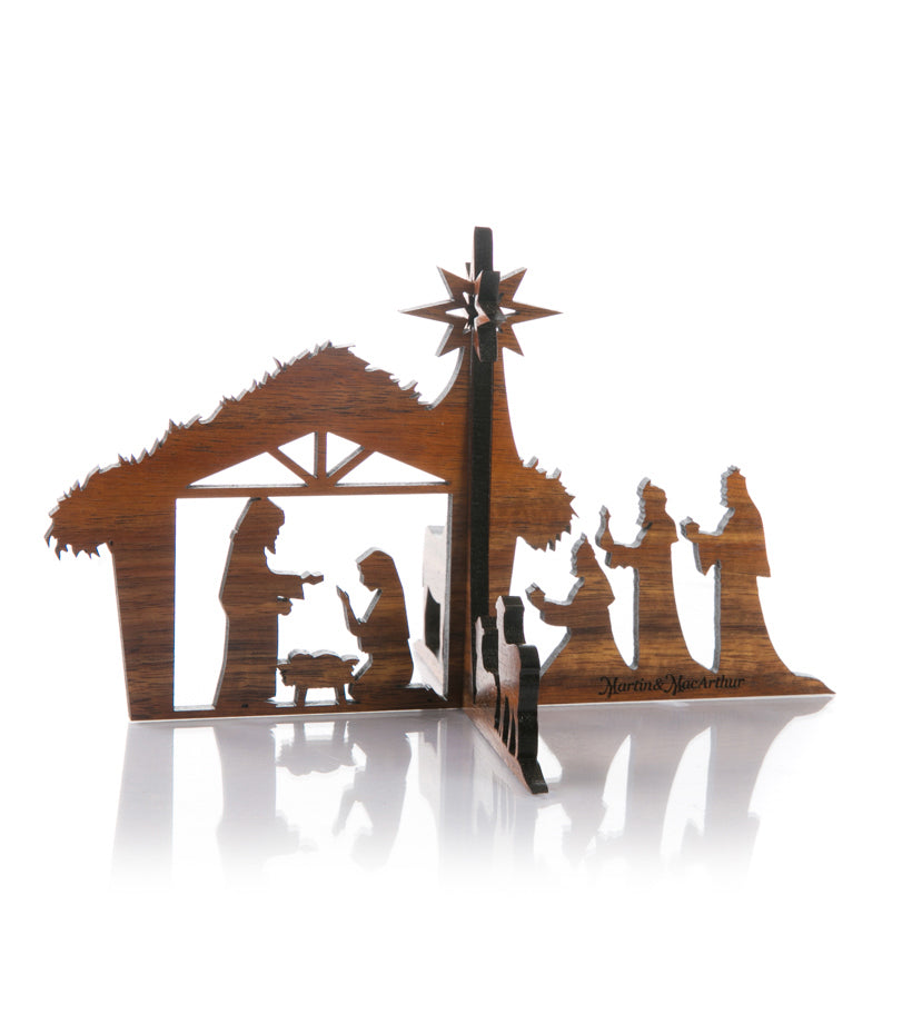 Koa 3D Nativity Table Top Display
