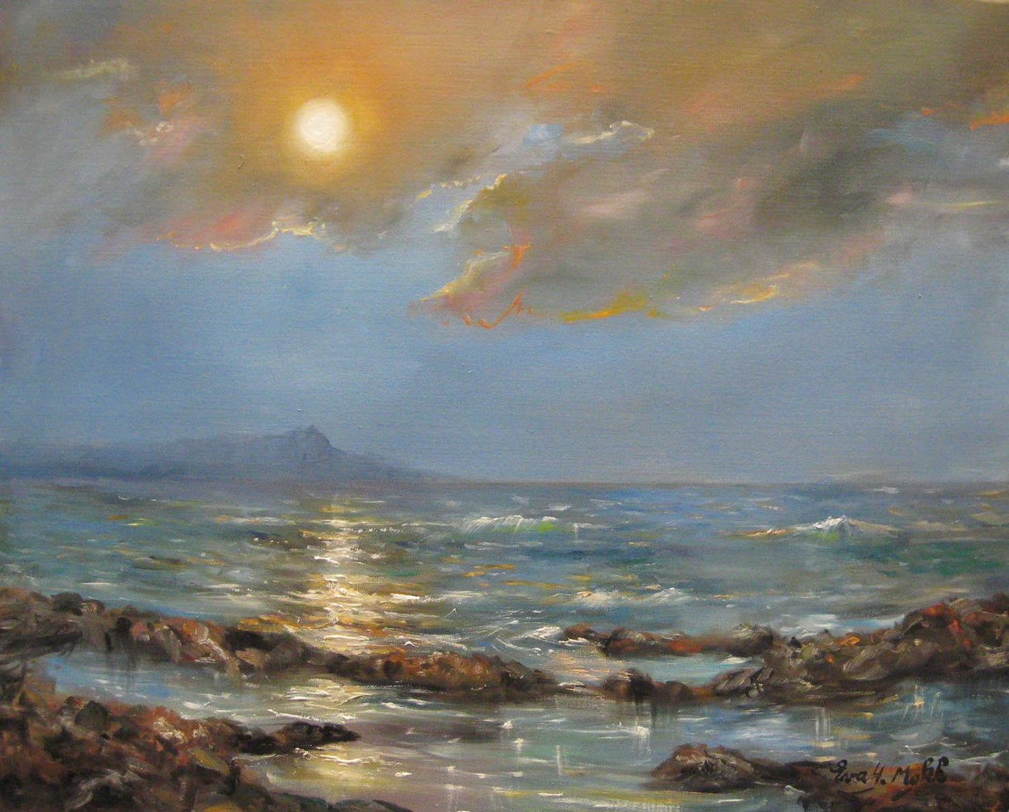 Estanque iluminado por la luna de Eva Makk