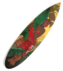 Metal Surfboard Print "Under Banana Leaves" by Tim Nguyen