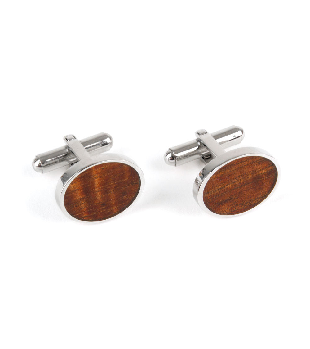 Koa Cuff Links - Oval