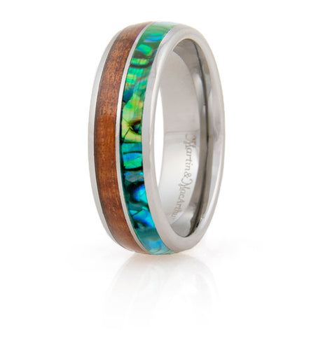 Koa Eternity Ring - Pau'a Stripe