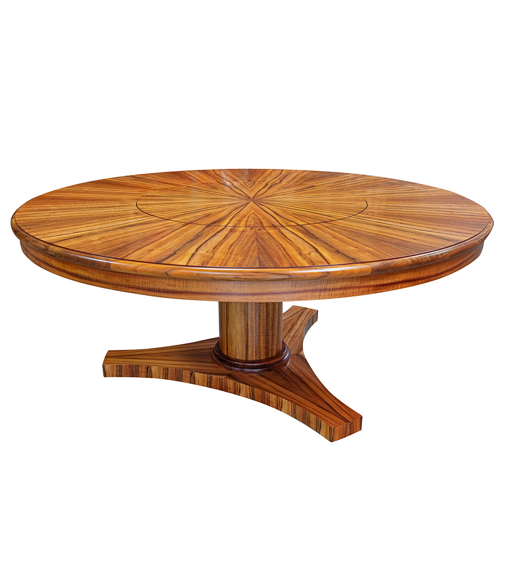Koa Pedestal Dining Table with Lazy Susan