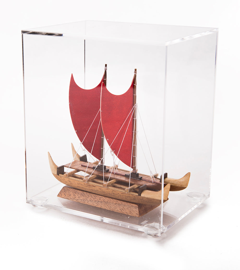 Koa 4.5”L Canoe “Manini Hokulea” by Francis Pimmel