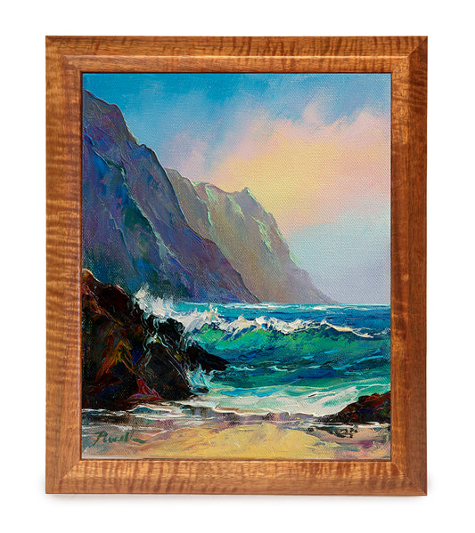 オリジナル絵画：マイケル・パウエル作「ナパリ・コースト」8x10