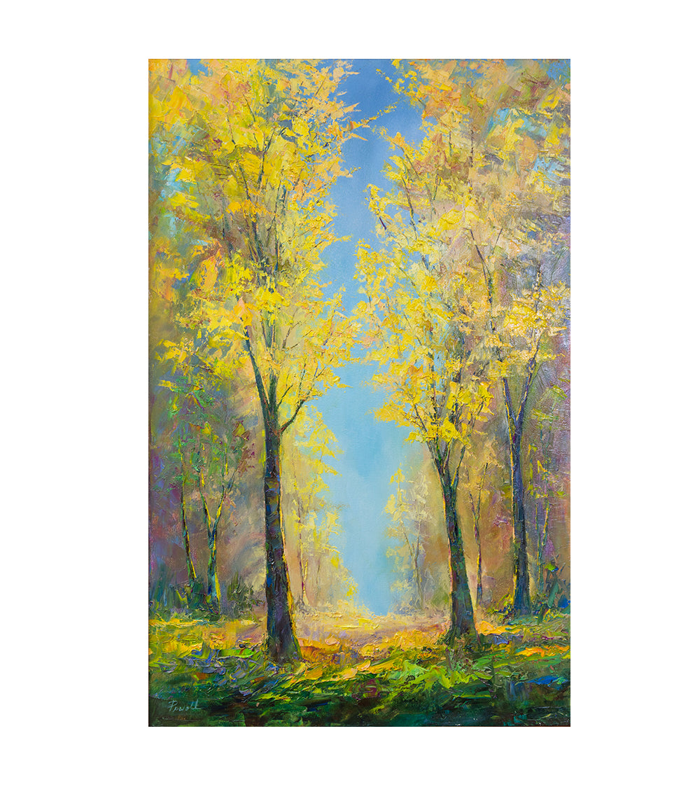 Original Painting: Haleiwa Golden Trees by Michael Powell 20x32