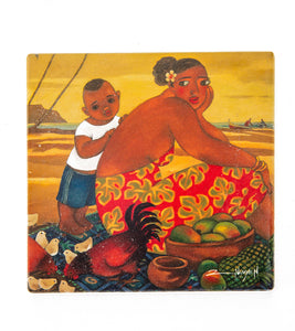 Sandstone Coaster "Mother and Child" by Tim Nguyen