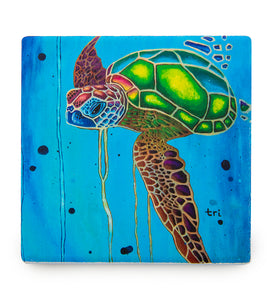 Sandstone Coaster "Anuenue Honu" by Trevor Isabel