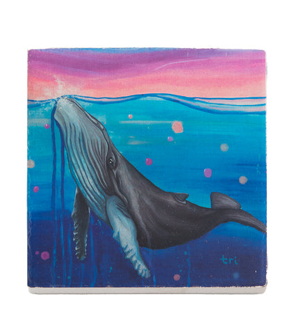 トレバー・イザベル作 サンドストーンコースター「サンセットスイム」