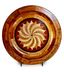 Segmented Koa Platter "Pinwheel" by Mark and Karen Stebbins