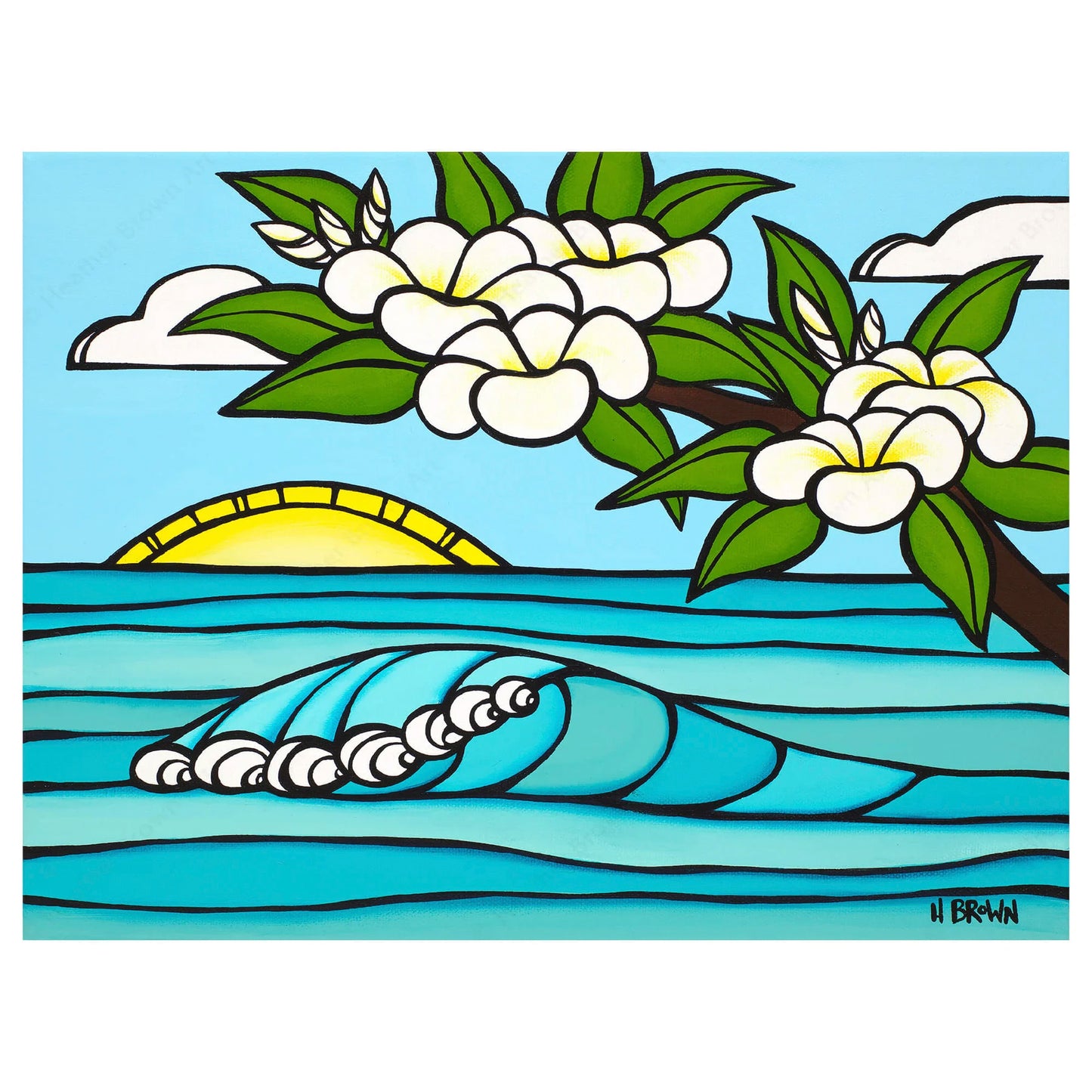 Plumeria Sunrise de Heather Brown - Edición limitada Giclée