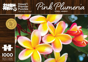 "Pink Plumeria" Wooden Jigsaw Puzzle
