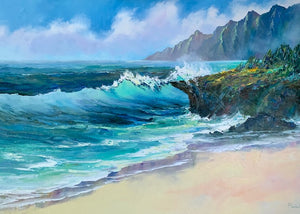 Original Painting: Pounders Beach by Michael Powell