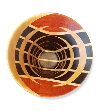 Vasija de madera de wengué laminada n.° 115 de Rob Woodward