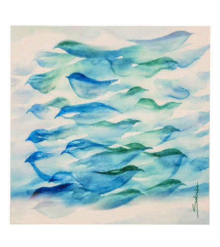 Blue Birds Napkin by Sabado