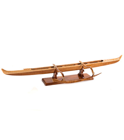 Koa/Tiger Maple 32" Canoe "Outrigger" #46 by Greg Scott
