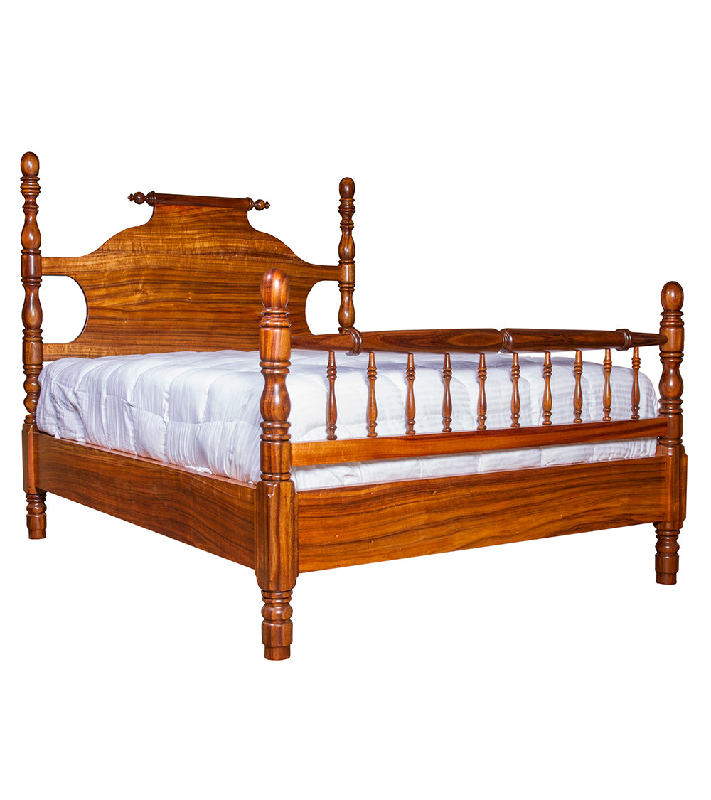 Scroll Hi-Low Four Poster Koa Bed