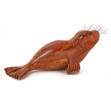 Koa Wood Sculpture "Monk Seal and Pup" by Craig Nichols