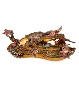 Koa Wood Sculpture "Hatching Scramble" by Craig Nichols