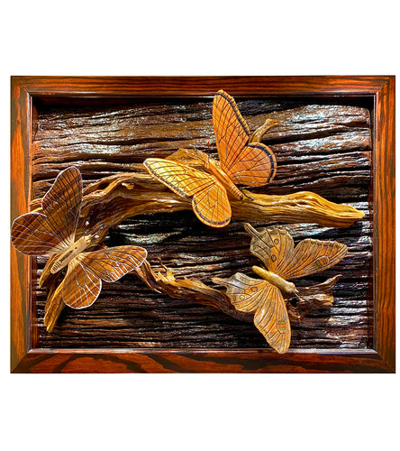 Framed Wood Sculpture 