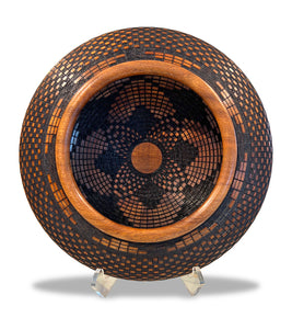 Koa Branded Mosaic Vessel with Stand 35569C by Gregg Smith