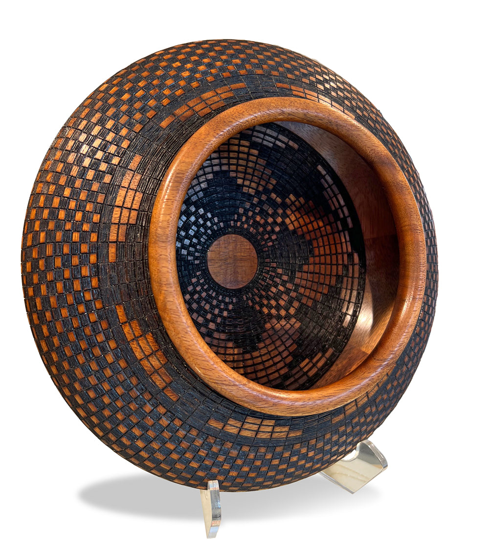 Koa Branded Mosaic Vessel with Stand 35569C by Gregg Smith