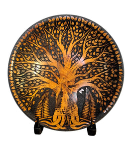 Pyrography Cook Pine Platter with stand "Tree of Wisdom"