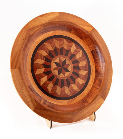 Segmented Koa Platter "Supernova" 20" by Mark and Karen Stebbins