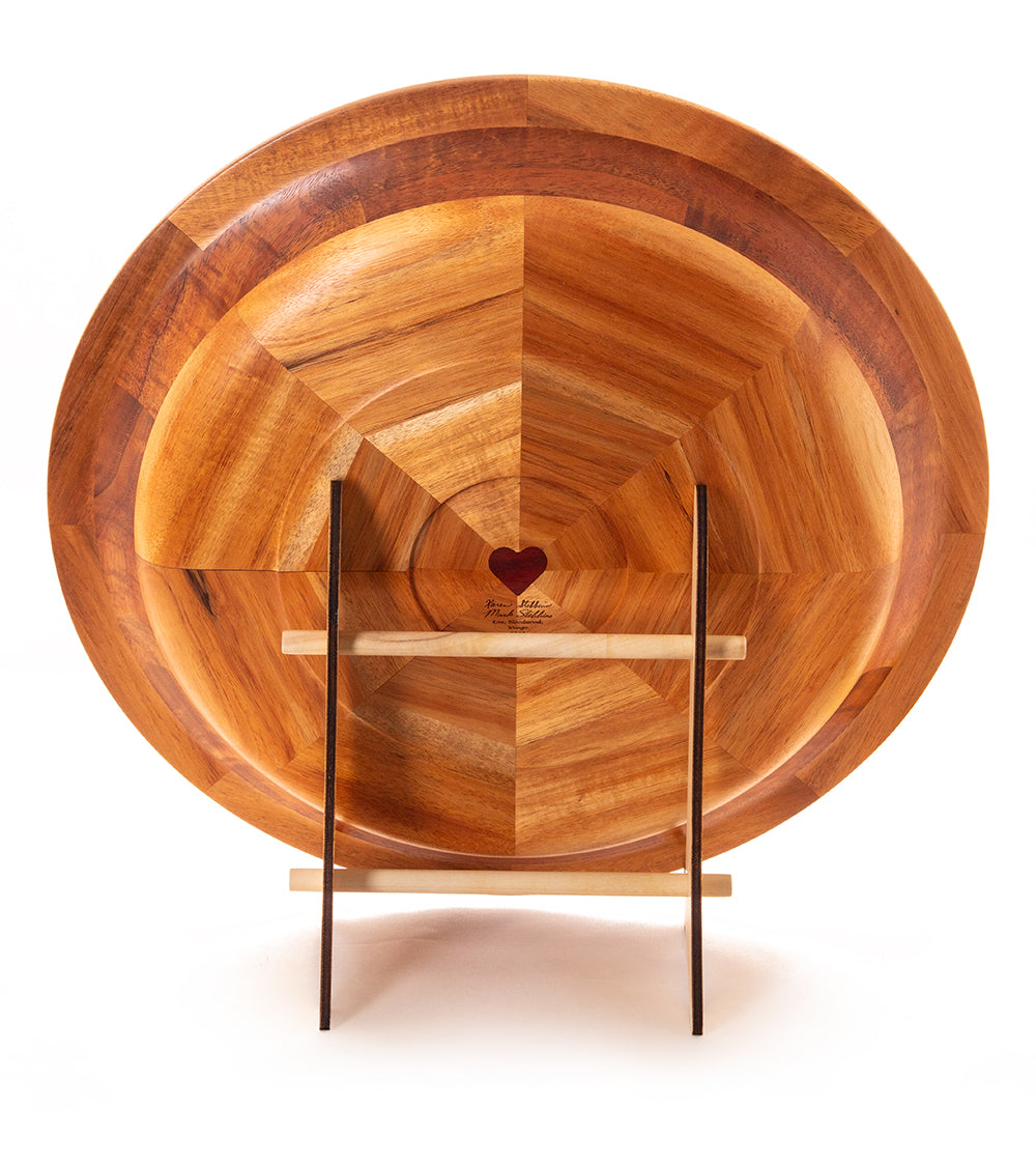 Segmented Koa Platter "Supernova" 20" by Mark and Karen Stebbins