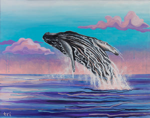Canvas Giclee "Sunset Whale" by Trevor Isabel