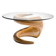 Spiral Table with Wide Glass Top