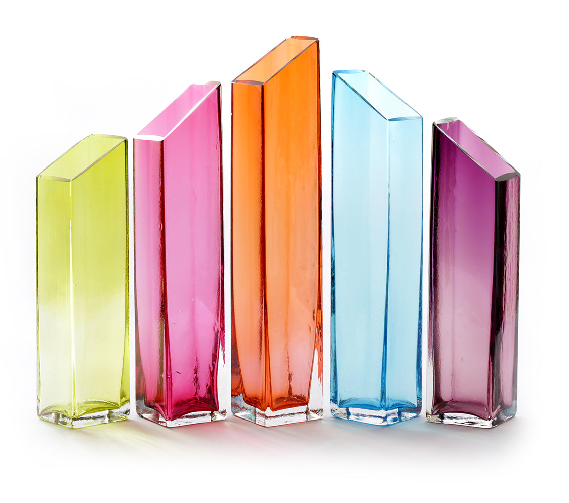 Escultura de vidrio "Serie Skyline: Ciudad de primavera" de Ben Silver