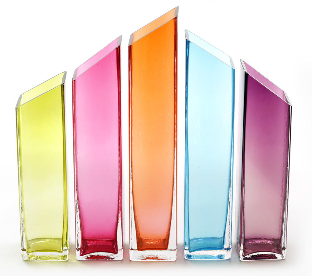 Escultura de vidrio "Serie Skyline: Ciudad de primavera" de Ben Silver