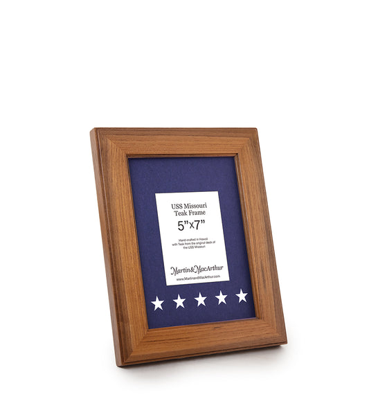 Marco de fotos de teca del USS Missouri, 12,7 x 18,8 cm