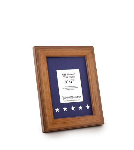 USS Missouri Teak Picture Frame, 5”x7”