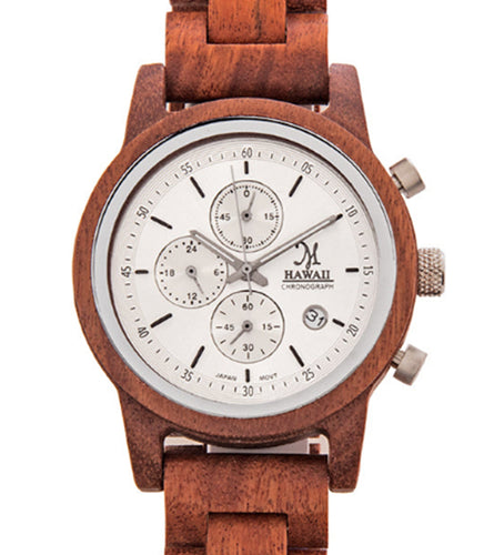 Exotic Wood Chronograph, Silver Face - 28602