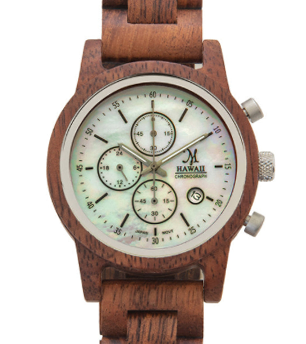 Koa Chronograph, White Mother of Pearl - 28608