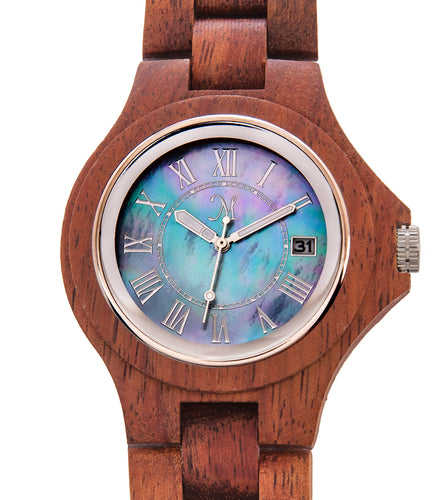 Koa, Black Mother of Pearl Face Roman Numerals- 31200