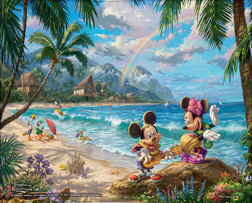 Thomas Kinkade Disney - Mickey and Minnie Campfire