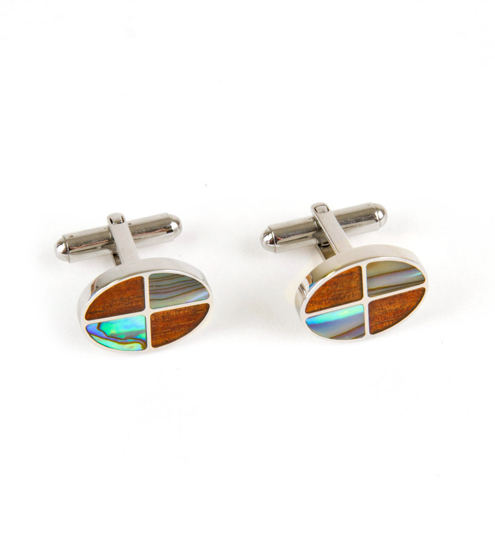 Koa Cuff Links - Paua