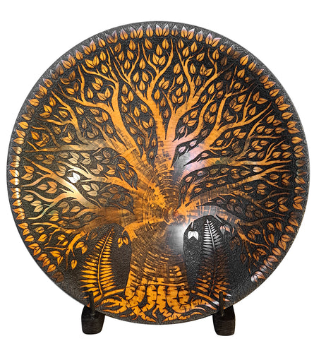 Pyrography Cook Pine Platter with stand 