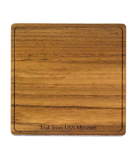 USS Missouri Teak Coaster, Plain