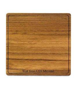 USS Missouri Teak Coaster, Plain