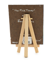 Original Oil Painting "The Pink Tower 645" with Table-top Easel by Laura Wiens