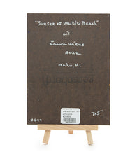 Original Oil Painting "Sunset at Waikiki Beach 649" with Table-top Easel by Laura Wiens