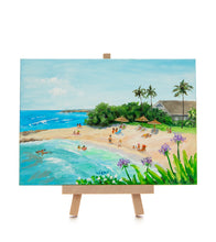Original Oil Painting "Turtle Bay 661" with Table-top Easel by Laura Wiens