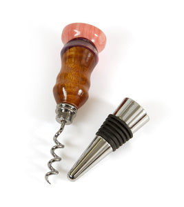 Koa Hybrid Wine Stopper & Cork Screw (Various Colors) by Dale Dennison