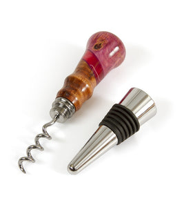 Koa Hybrid Wine Stopper & Cork Screw (Various Colors) by Dale Dennison