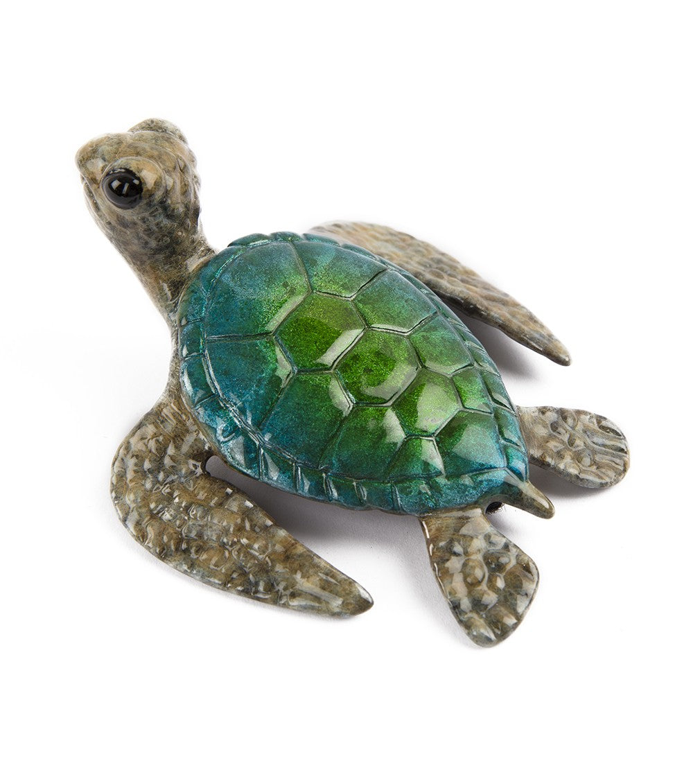 ブロンズ彫刻「ケイキ - グリーン/ブルー」 