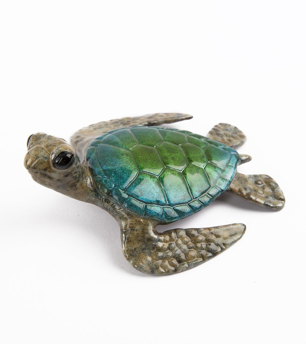 ブロンズ彫刻「ケイキ - グリーン/ブルー」 